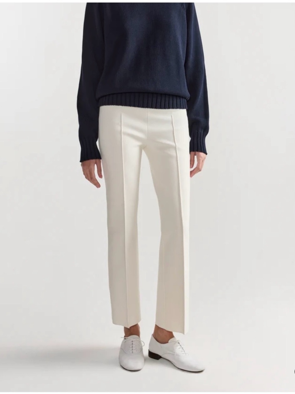 High sport Crisp Cream Straight-Leg Trousers for Women